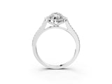 White gold Marquise Halo Round Diamond Pave Band with Four-Prong Setting_41