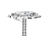 White gold Marquise Halo Round Diamond Pave Band with Four-Prong Setting_43