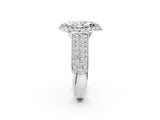 White gold Marquise Halo Round Diamond Pave Band with Prong Setting_14