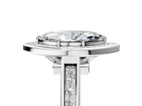 White gold Marquise Halo Solitaire Diamond Ring with Pave Band and Bezel Setting_69