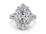 White gold Marquise Halo Split Shank Diamond Engagement Ring with Pave Band and Four-Prong Setting_55