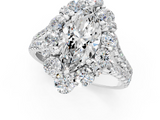 White gold Marquise Halo Split Shank Diamond Engagement Ring with Pave Band and Four-Prong Setting_56