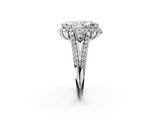 White gold Marquise Halo Split Shank Diamond Engagement Ring with Prong Setting_22