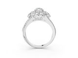 White gold Marquise Halo Split Shank Diamond Engagement Ring with Prong Setting_23