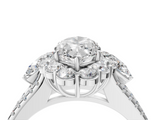 White gold Marquise Halo Split Shank Diamond Engagement Ring with Prong Setting_24