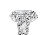 White gold Marquise Halo Split Shank Diamond Engagement Ring with Prong Setting_25