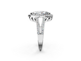 White gold Marquise Halo Split Shank Diamond Ring with Four-Prong Setting_55