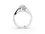White gold Marquise Halo Split Shank Diamond Ring with Four-Prong Setting_55