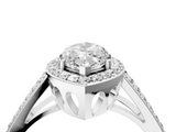 White gold Marquise Halo Split Shank Diamond Ring with Four-Prong Setting_57