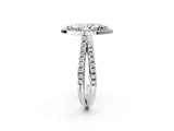 White gold Marquise Halo Split Shank Diamond Ring with Pavé Setting_28