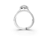 White gold Marquise Halo Split Shank Diamond Ring with Pavé Setting_29