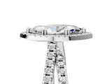 White gold Marquise Halo Split Shank Diamond Ring with Pavé Setting_31