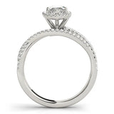 White gold Marquise Halo Split-Shank Diamond Ring with Prong Setting 2
