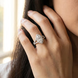 White gold Marquise Halo Split Shank Diamond Ring with Prong Setting_14