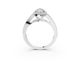 White gold Marquise Halo Split Shank Diamond Ring with Prong Setting_27