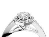 White gold Marquise Halo Split Shank Diamond Ring with Prong Setting_28