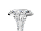 White gold Marquise Halo Split Shank Diamond Ring with Prong Setting_29