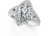 White gold Marquise Halo Split Shank Pave Diamond Ring with Four-Prong Setting_47