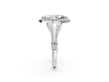 White gold Marquise Halo Split Shank Pave Diamond Ring with Four-Prong Setting_49