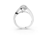 White gold Marquise Halo Split Shank Pave Diamond Ring with Four-Prong Setting_50