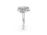 White gold Marquise Halo Split Shank Pave Diamond Ring with Petal Prong Setting_22