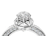 White gold Marquise Halo Split Shank Pave Diamond Ring with Petal Prong Setting_23