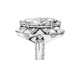 White gold Marquise Halo Split Shank Pave Diamond Ring with Petal Prong Setting_26