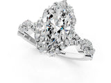 White gold Marquise Halo Twist Band Solitaire Ring with Six-Prong Setting_33