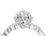 White gold Marquise Halo Twist Band Solitaire Ring with Six-Prong Setting_36