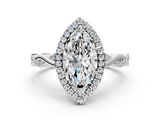 White gold Marquise Halo Twist Band Solitaire Ring_34