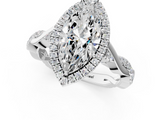 White gold Marquise Halo Twist Band Solitaire Ring_38