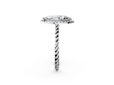 White gold Marquise Halo Twisted Band Four-Prong Diamond Ring_22