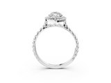White gold Marquise Halo Twisted Band Four-Prong Diamond Ring_23