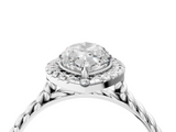 White gold Marquise Halo Twisted Band Four-Prong Diamond Ring_24