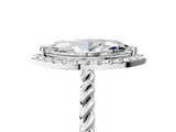 White gold Marquise Halo Twisted Band Four-Prong Diamond Ring_25