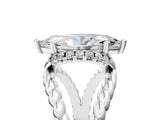 White gold Marquise Halo Twisted Band Four-Prong Ring_87