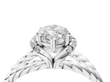 White gold Marquise Halo Twisted Band Four-Prong Ring_91