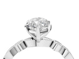 White gold Marquise Milgrain Bezel Diamond Engagement Ring with Solitaire Prong Setting_213