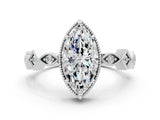 White gold Marquise Milgrain Marquise Diamond Twist Band Ring_38