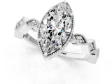 White gold Marquise Milgrain Marquise Diamond Twist Band Ring_42