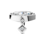 White gold Marquise Milgrain Marquise Diamond Twist Band Ring_43