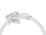 White gold Marquise Moissanite Cluster Bypass Ring with Prong Setting_10