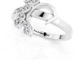 White gold Marquise Moissanite Cluster Bypass Ring with Prong Setting_7