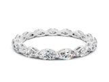 White gold Marquise Moissanite Eternity Band with U-Prong Setting_12