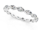 White gold Marquise Moissanite Eternity Band with U-Prong Setting_13