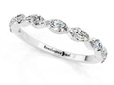 White gold Marquise Moissanite Half Eternity Band with Prong Setting_25