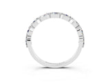 White gold Marquise Moissanite Half Eternity Band with Prong Setting_27