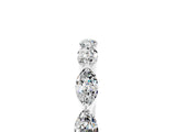 White gold Marquise Moissanite Half Eternity Band with Prong Setting_29
