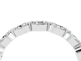 White gold Marquise Moissanite Half Eternity Band with Prong Setting_30