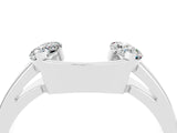 White gold Marquise Moissanite Open Band Ring with Tension Setting_10